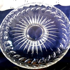 Large Vintage Pressed Glass Serving Tray Footed